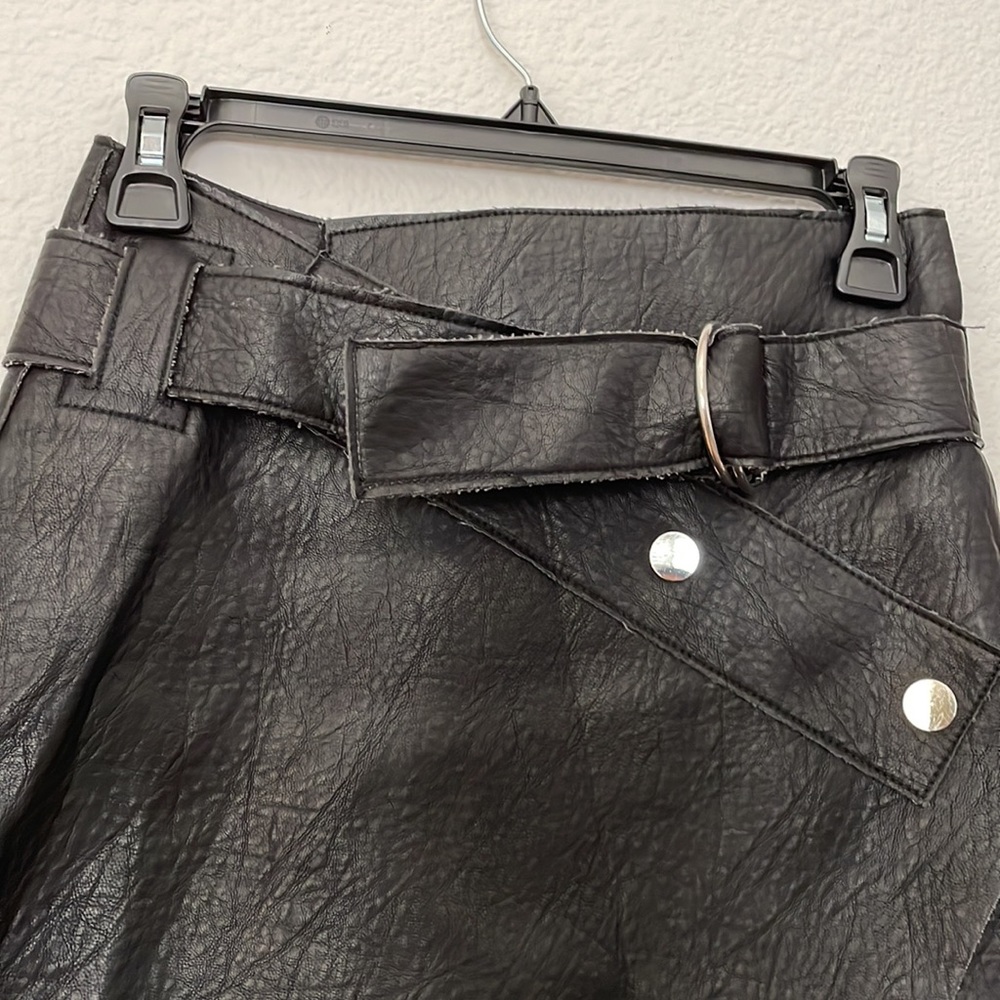 Zara Woman Faux Leather Belted Skirt - Picture 4 of 5